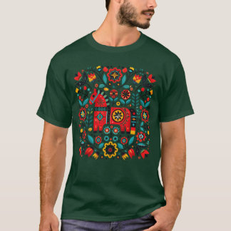 Camiseta Caballo de Arte Popular con chica de Motif Floral