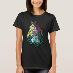 Camiseta Caballo de azúcar marrón Appaloosa Día de Muertos