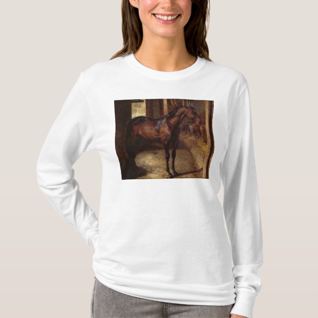 Camiseta Caballo de bahía oscuro en el establo (Anverso)