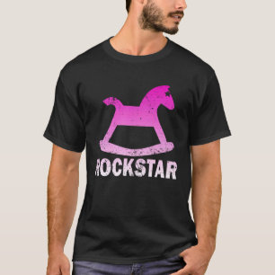 Camiseta Caballo de balancín de estrella de rock divertida