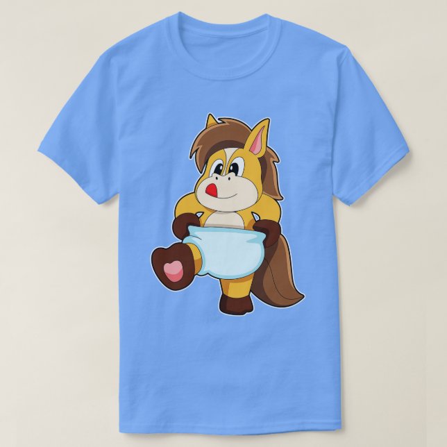 Camiseta Caballo de bebé con pañal (Diseño del anverso)