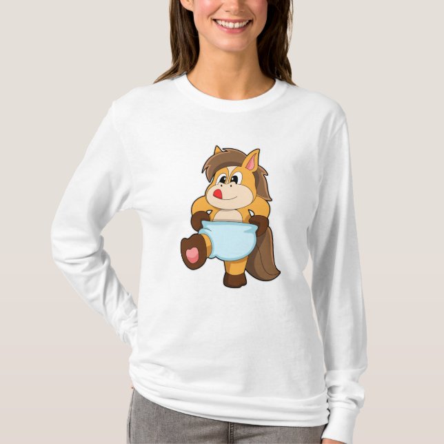 Camiseta Caballo de bebé con pañal (Anverso)