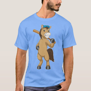 Camiseta Caballo de béisbol con bate de béisbol