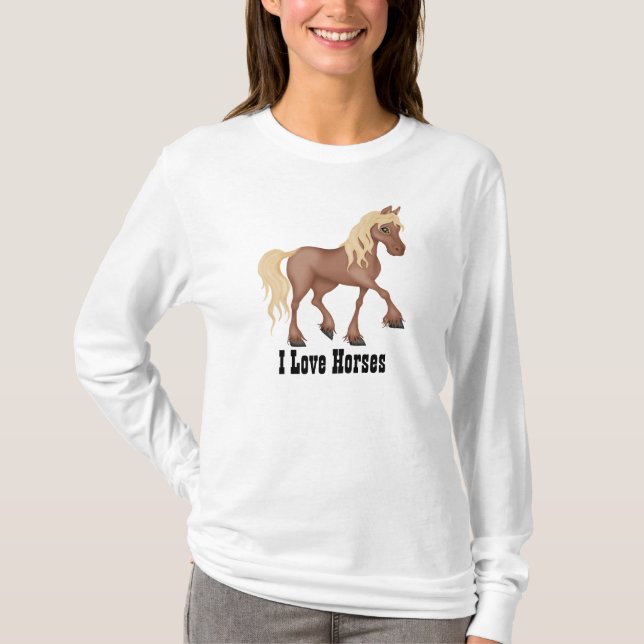 Camiseta Caballo de Brown oscuro (Anverso)