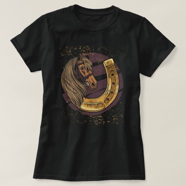 Camiseta Caballo de caballo animal cabalgar (Diseño del anverso)