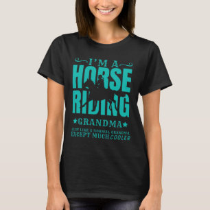 Camiseta Caballo de caballo montando abuela normal pero frí