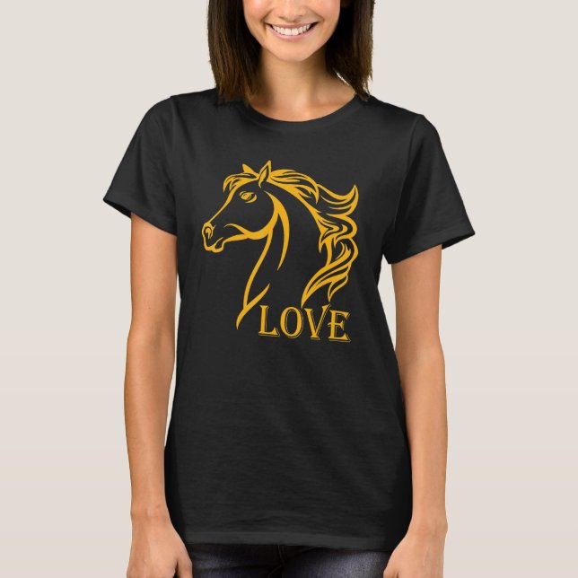 Camiseta Caballo De Cabeza De Caballo Elegante Para Hípicos (Anverso)
