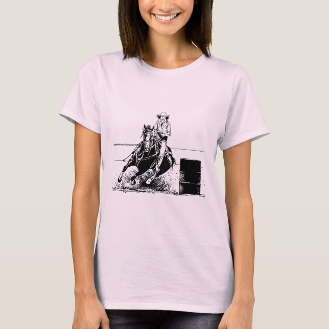 Camiseta Caballo de Carreras del barril (Anverso)