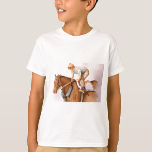 Camiseta Caballo de carreras y jockey