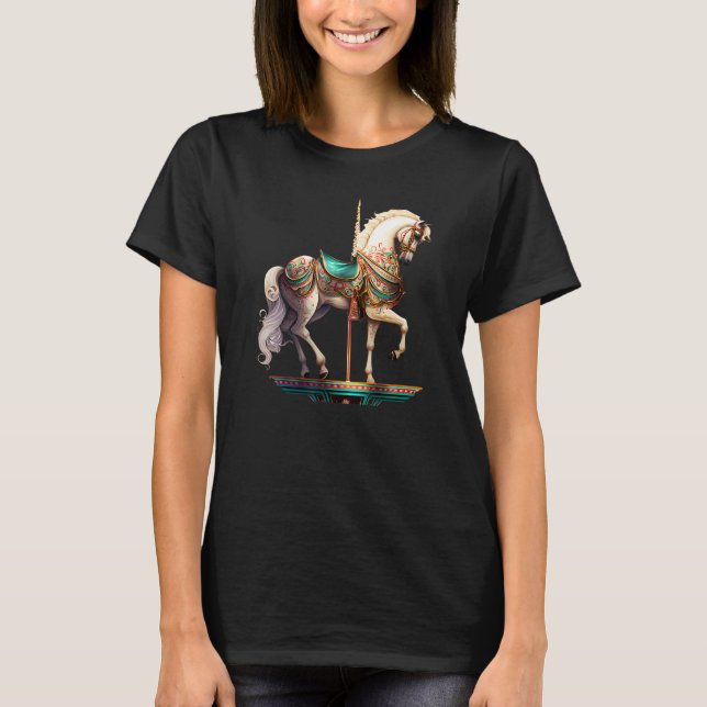 Camiseta Caballo de carrusel blanco (Anverso)