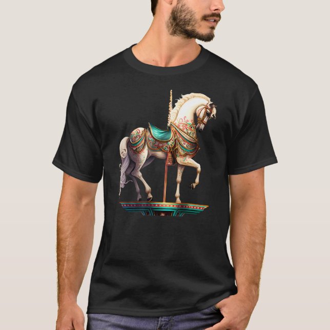 Camiseta Caballo de carrusel blanco (Anverso)