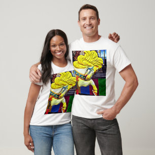 Camiseta Caballo De Carrusel Con Mano Amarillo
