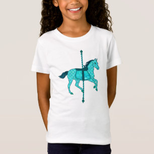 Camiseta Caballo de carrusel - Turquesa y Aqua