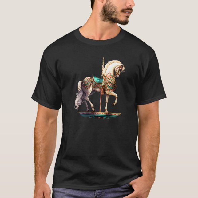 Camiseta Caballo de Carusel Blanco Premium (Anverso)