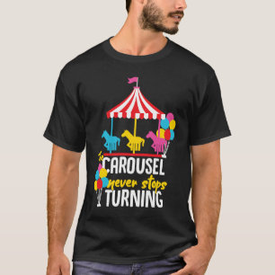 Camiseta Caballo de Carusel Diseño de Tiovivo para Niñas y