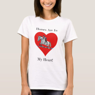 Camiseta Caballo de caza/salto en el corazón