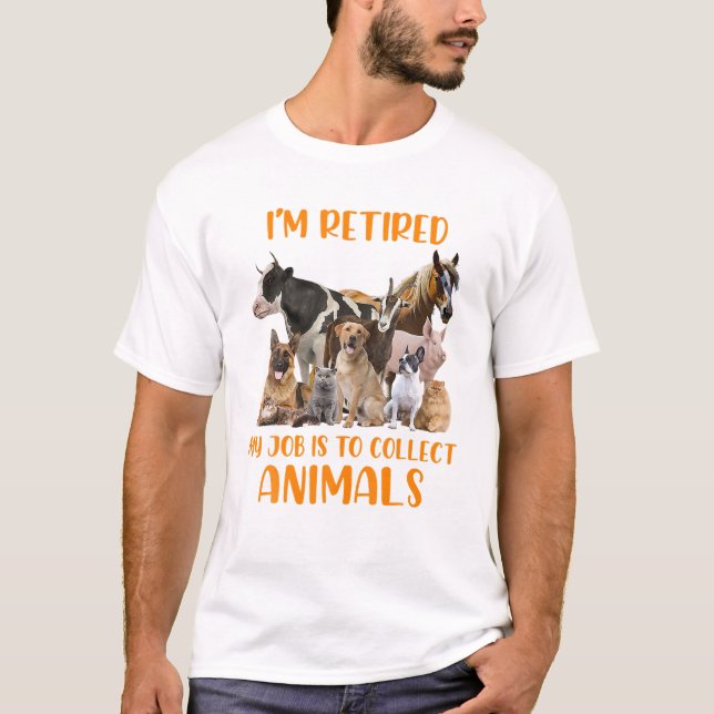 Camiseta Caballo De Cerdo De Gato De Perro Estoy Retirado M (Anverso)