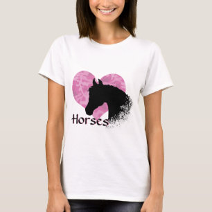 Camiseta Caballo de Corazón (camo rosa)