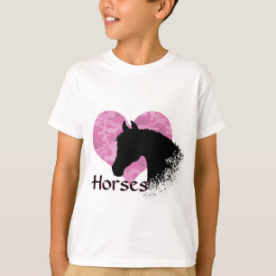 Camiseta Caballo de Corazón (camo rosa)