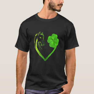 Camiseta Caballo De Corazón De Trébol C Día De San Patricio