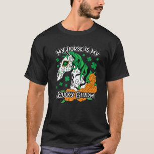 Camiseta Caballo De Cráneo De Azúcar Encanto Afortunado Día