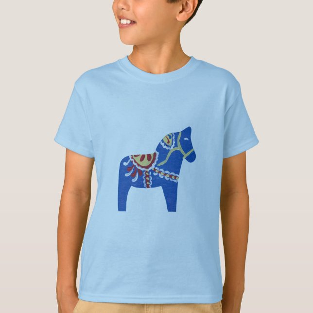 Camiseta Caballo de dala azul (Anverso)
