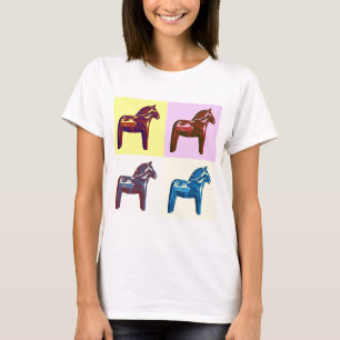 Camiseta Caballo de Dala del sueco, arte pop de Suecia,