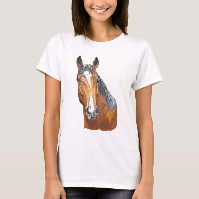 Camiseta Caballo de dibujo manual (Anverso)