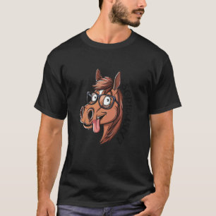 Camiseta Caballo de Dibujos Animados Divertido con Gafas Se