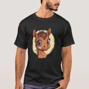 Camiseta Caballo de dibujos animados lindos ojos grandes ar