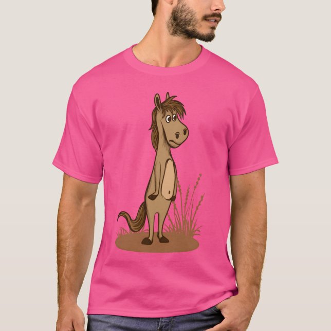 Camiseta caballo de disgusto y amigo aburrido (Anverso)