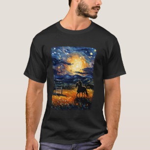 Camiseta Caballo de doma cabalgata ecuestre Noche estrellad