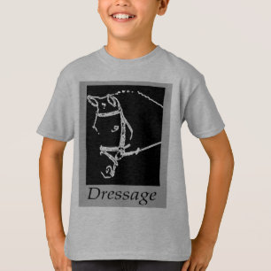CAMISETA CABALLO DE DRESSAGE - DISEÑO DE ARTE DE LÍNEA EQUI