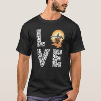 Camiseta Caballo de equitación montado al atardecer amor a 