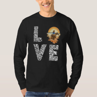 Camiseta Caballo de equitación montado al atardecer amor a 