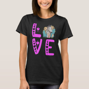 Camiseta Caballo de equitación montando el corazón del amor