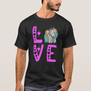 Camiseta Caballo de equitación montando el corazón del amor