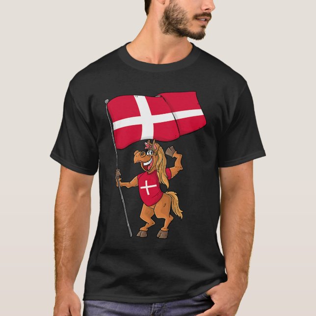 Camiseta Caballo de fans de Dinamarca (Anverso)