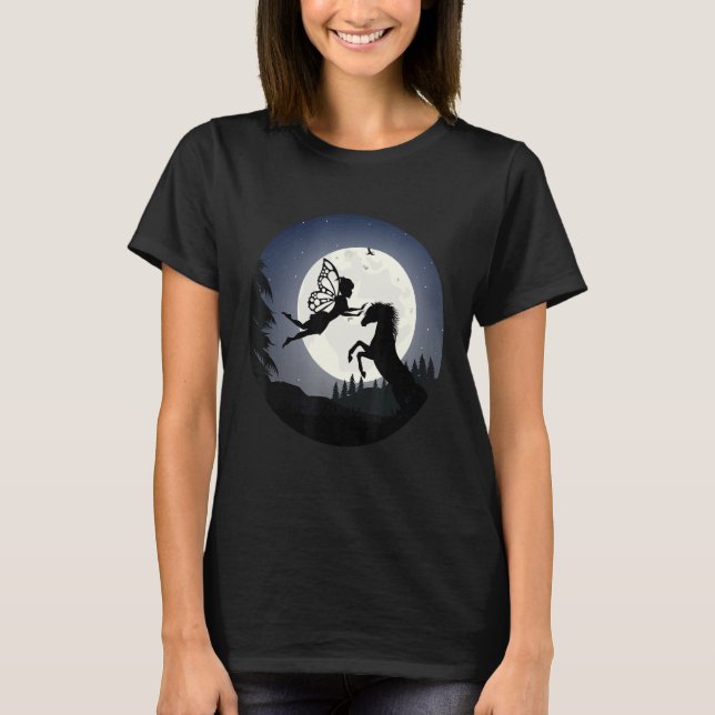 Camiseta Caballo De Fantasía Bajo La Luz De La Luna Complet (Anverso)