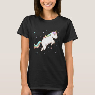 Camiseta Caballo de fantasía unicornio saltando con cola co