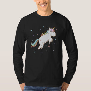 Camiseta Caballo de fantasía Unicornio saltando con cola co
