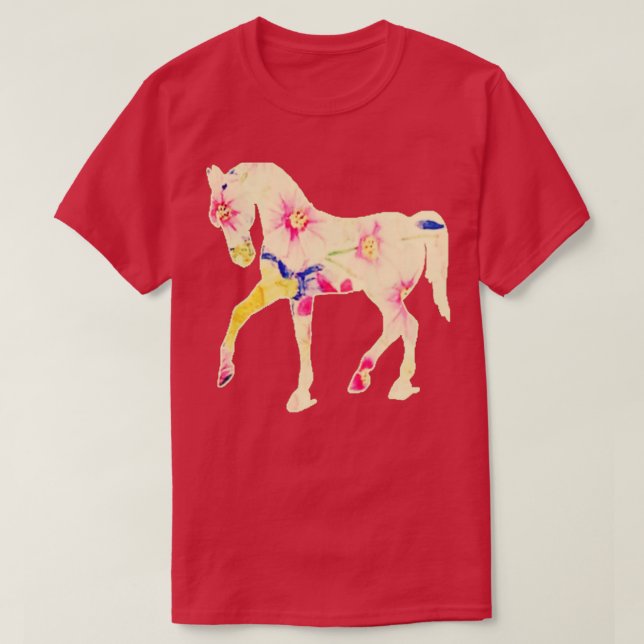 Camiseta Caballo de flores1 (Diseño del anverso)