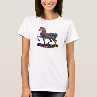 Camiseta caballo de flores/pony: o añadir tu propia imagen