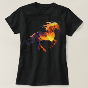 Camiseta Caballo de fuego divertido corriendo Caballo ardie
