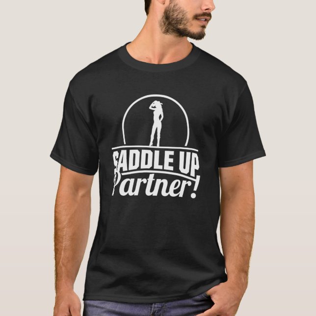 Camiseta Caballo de gallina de rodeo montado en Wild Occide (Anverso)