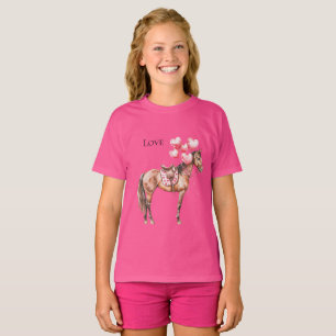 Camiseta Caballo de globos rosados occidentales