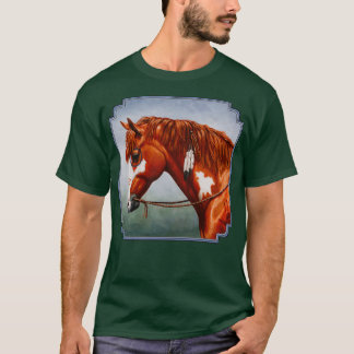 Camiseta Caballo de guerra nativo americano de castaño Pint