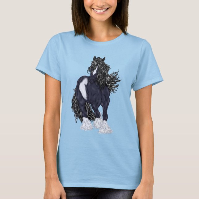 Camiseta Caballo de Gypsy Vanner Draft (Anverso)