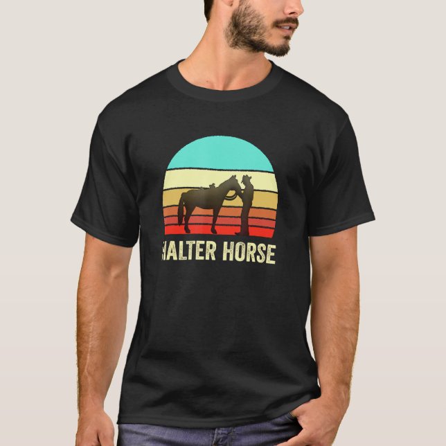 Camiseta Caballo de Halter con Estilo Retro Vintage (Anverso)