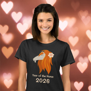 Camiseta Caballo de incendio de Año Nuevo chino 2026 Mujere